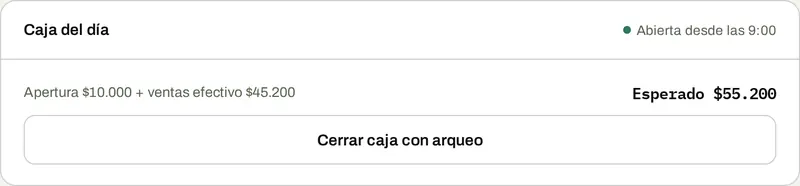 Caja del día con arqueo en func.ar